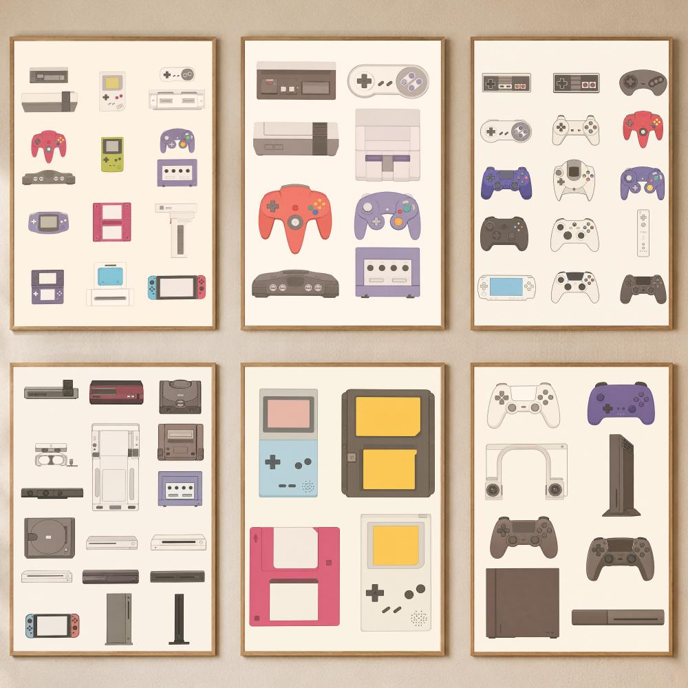 Gaming Console Cafe - Video Game Handheld and Console Poster